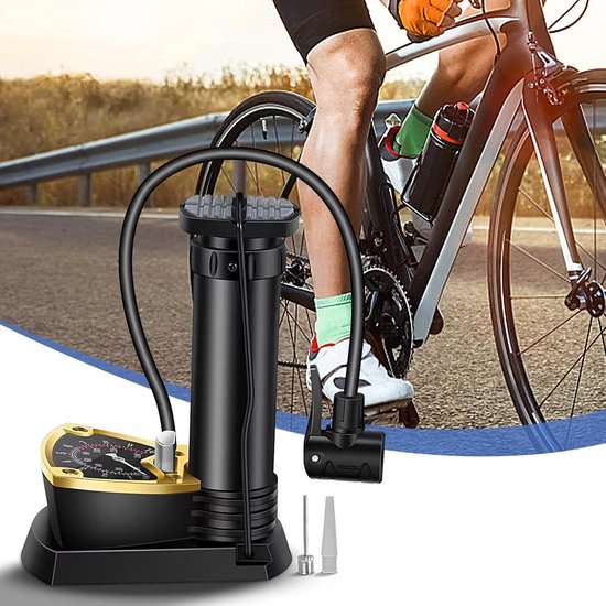 Voetpomp Auto - Fietspomp Scooter - Banden Oppompen - Met Drukmeter - Compact Ontwerp - Zwart — afbeelding 3