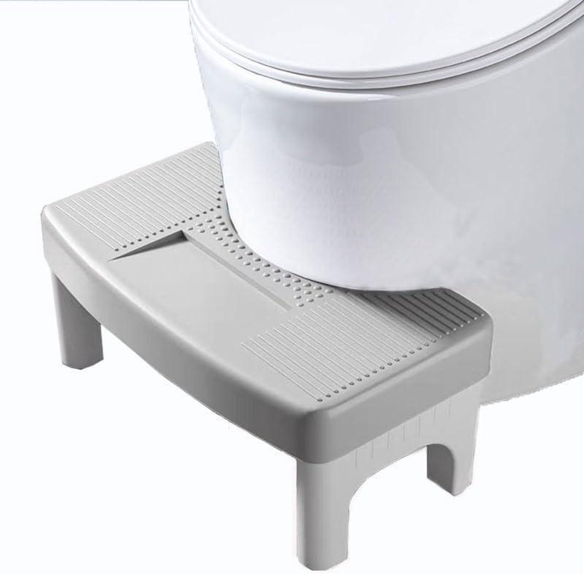Opvouwbare toiletkruk - Badkamer opstapje - Verbeterde eliminatie - Ruimtebesparend ontwerp - 17.8 cm hoogte - Wit