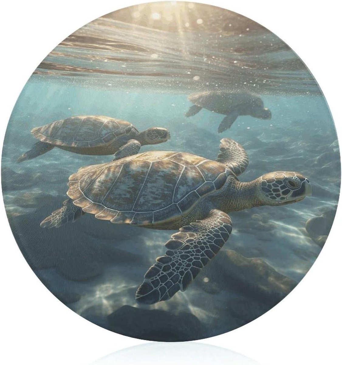 Snijblok - Keukenblok - Groenten snijden - Gehard glas - 20 cm - Zeeschildpad
