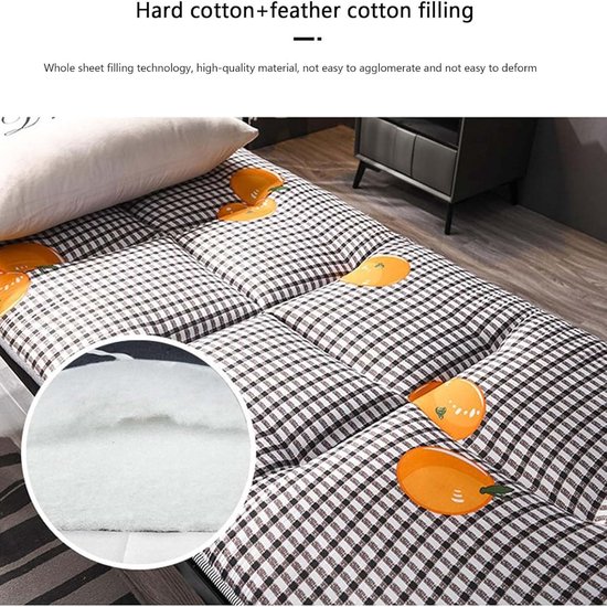 Oprolbare Matras - Japanse Futon - Comfortabel Slapen - Dubbel Antislip - 180x200cm - Grijs — afbeelding 4
