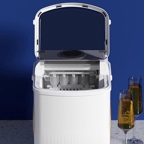 IJsblokjesmachine - Mini ijsmaker - Drankjes Koelen - Snelle ijsproductie - 15 kg per dag - Zilver — afbeelding 4