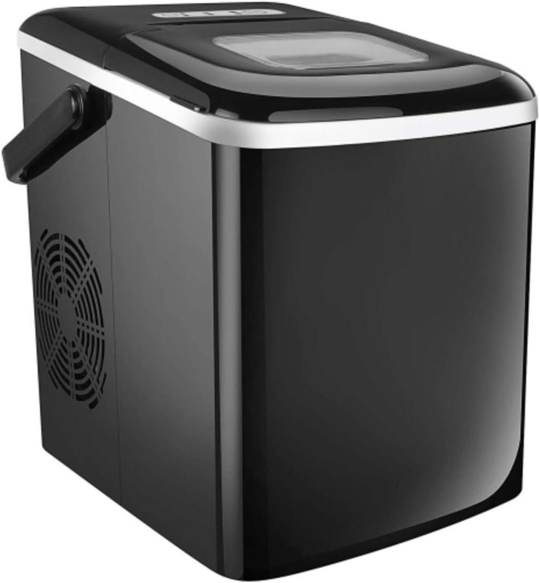 IJsblokjesmachine - Draagbare ijsmaker - Thuisgebruik - Snel ijs maken - 26 lbs per dag - Zwart