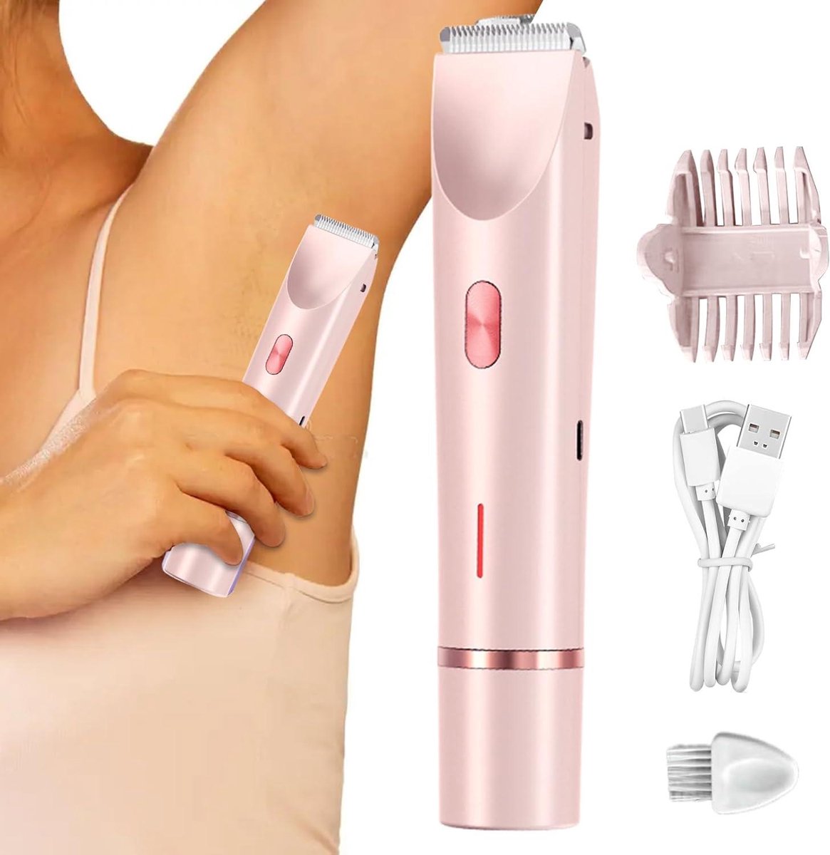 Dames Bikini Trimmer - Ontharingsapparaat Vrouwen - Persoonlijke Verzorging - Dubbele Trimkop - 175 cm - Wit