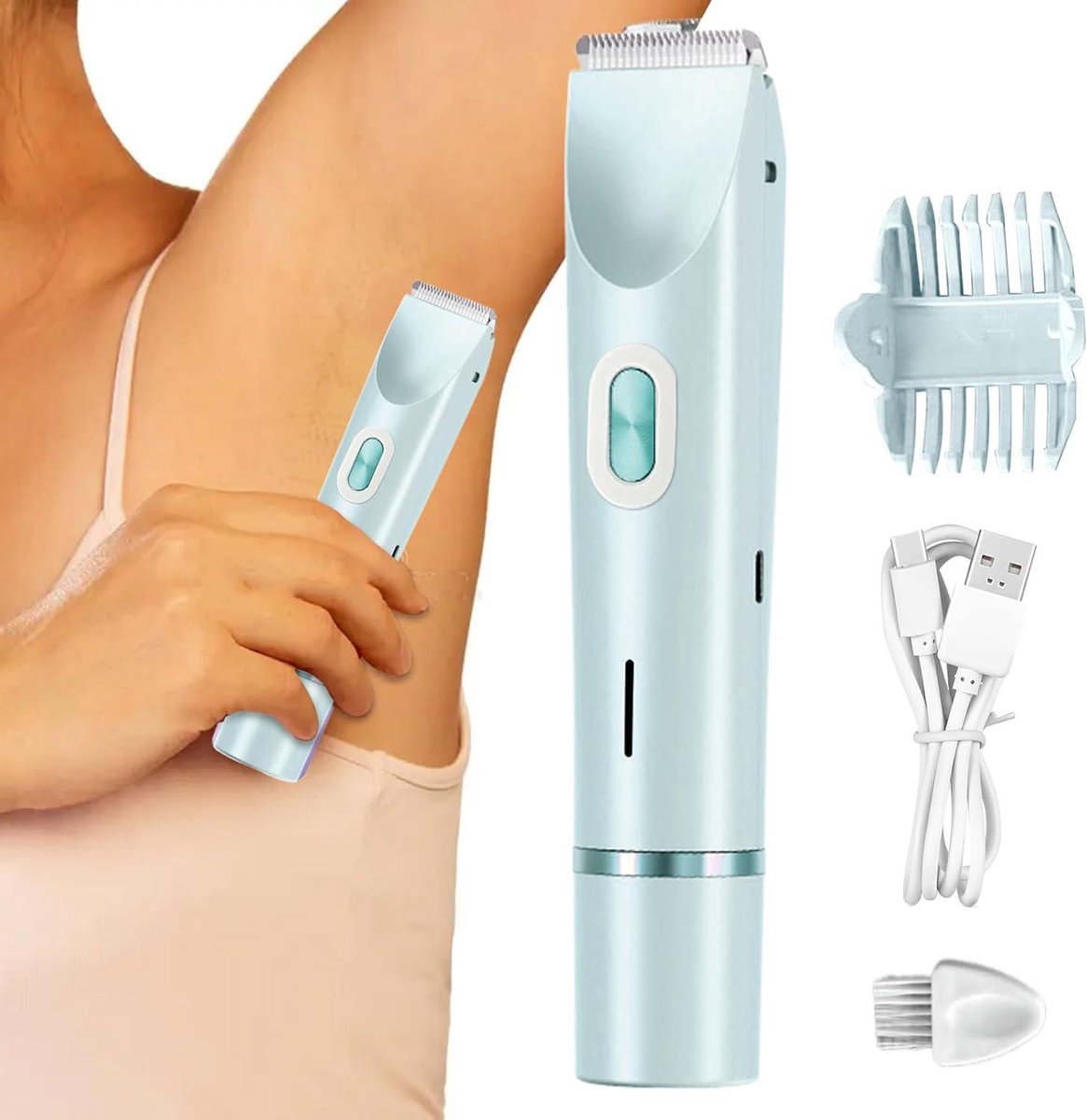Dames Trimmer - Bikini Scheerapparaat - Persoonlijke Verzorging - Dubbel Trimkop Ontwerp - 175 cm - Wit