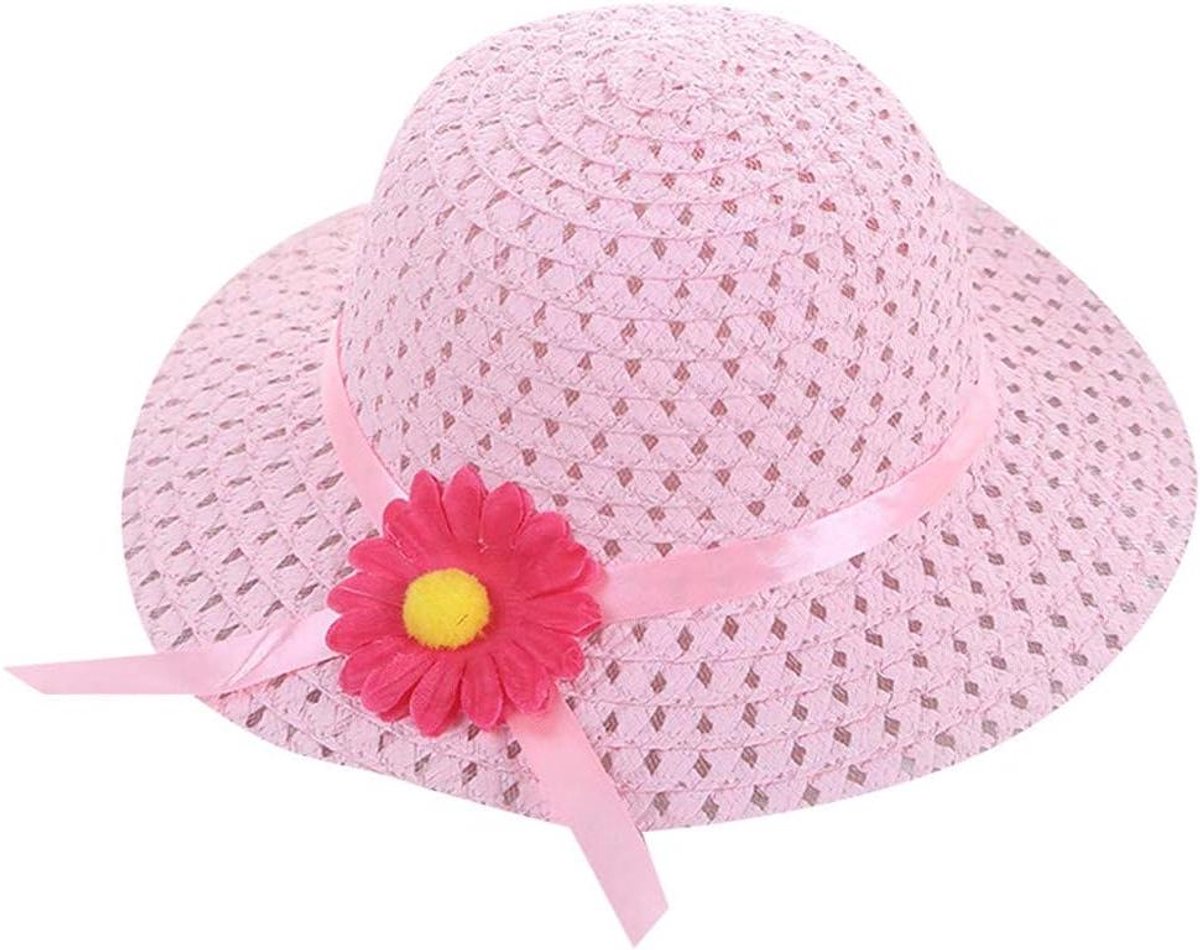 Strandhoed Kinderen - Zonnehoed Meisjes - Bescherming Tegen Zon - Bloemen Decoratie - One Size - Niet gespecificeerd
