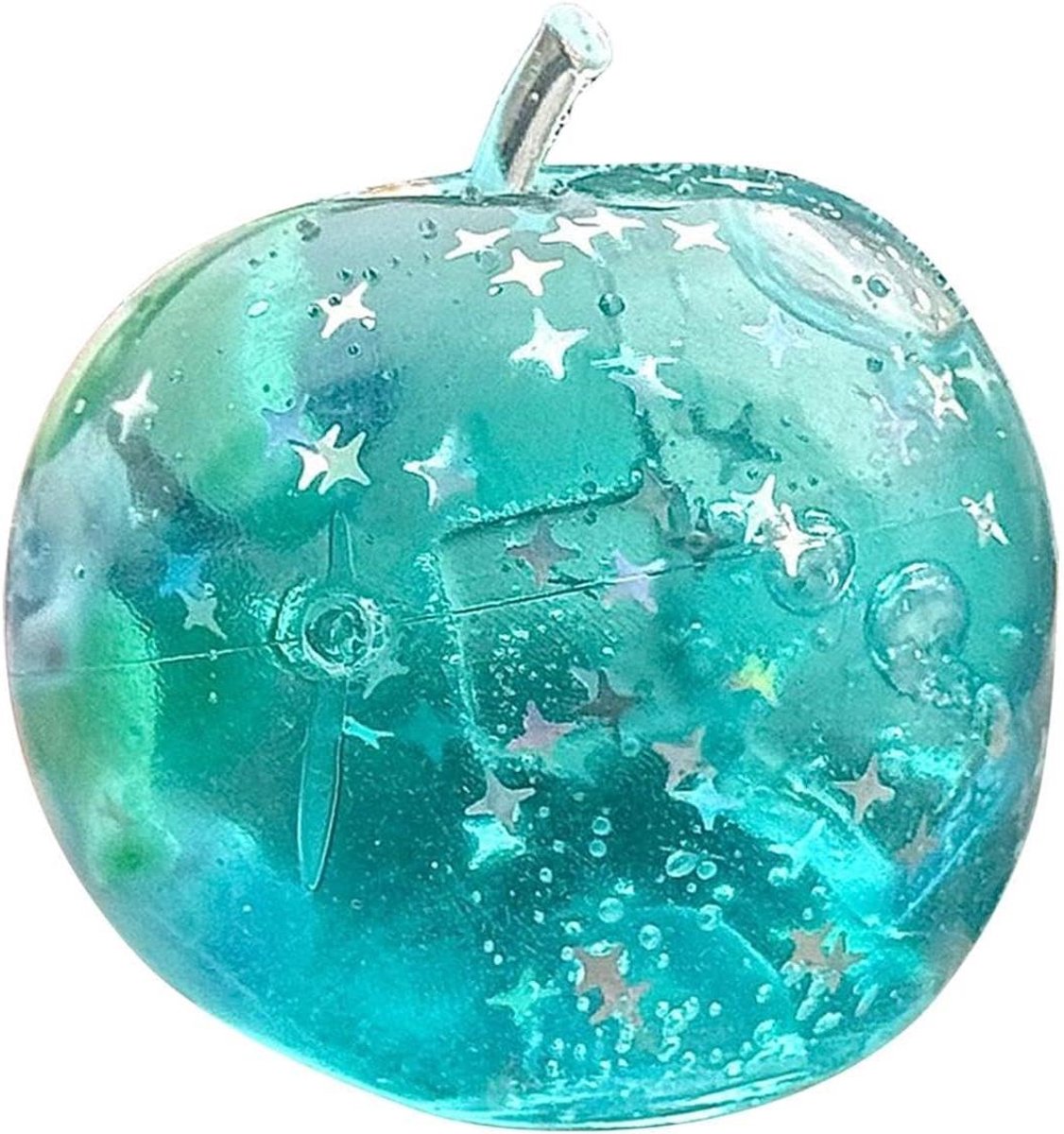 Squish Bal - Kneedbal Stressbal - Stressverlichting - Geïntegreerd Glittermechanisme - 120 gram - Zeeblauw