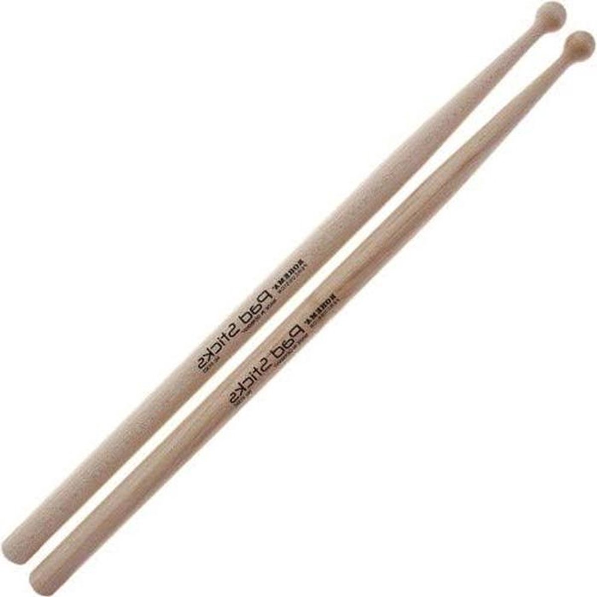 Pad Stokken - Oefen Stokken - Drummen Oefenen - Esdoornhout Constructie - 420 mm - Natuurlijk