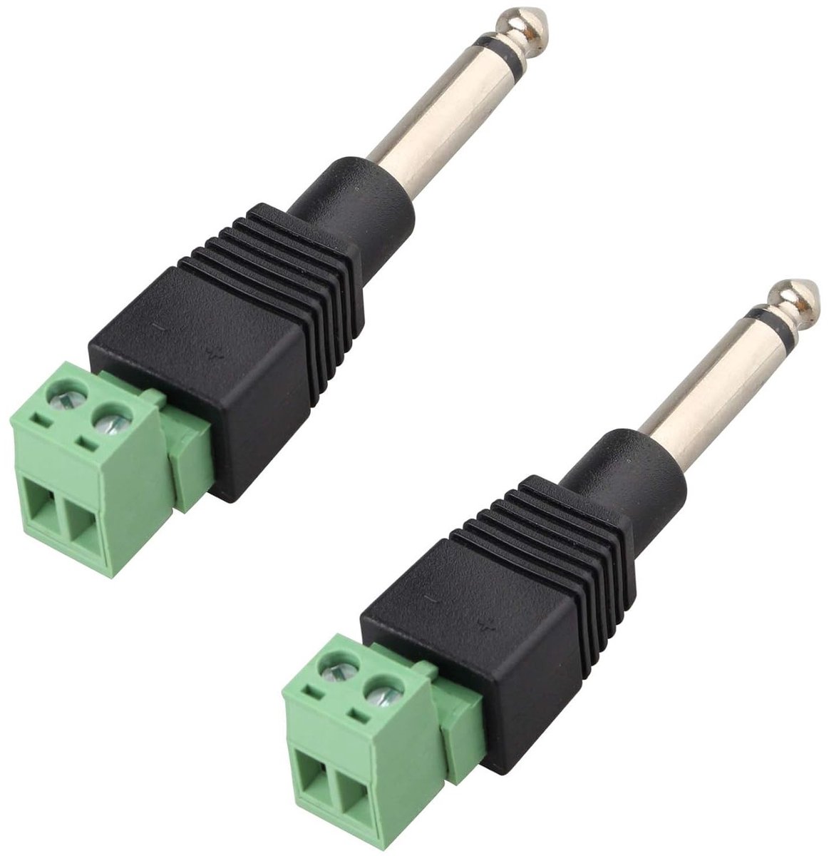 Audio Mono Male naar 90 Graden 2-Pin Schroef Terminal Vrouwelijke Balun Converter Connector - Ideaal voor Stereo Audio en Microfoonverbindingen