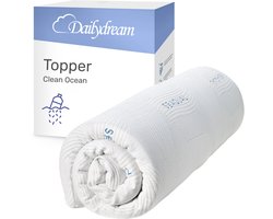 Dailydream Matrastopper 140x200 cm – Traagschuim – Zacht ligcomfort – 5 cm – Clean Ocean M – Topper