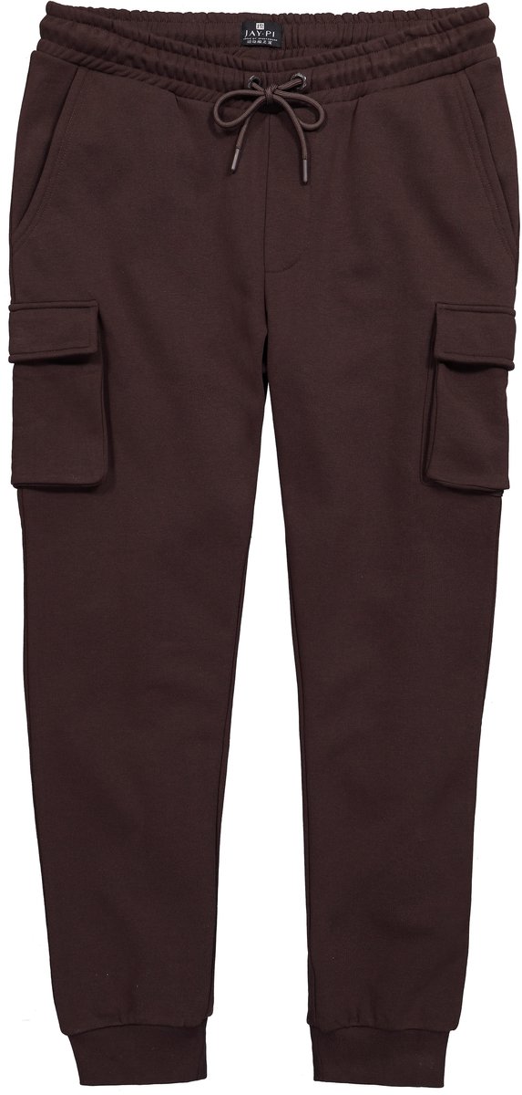 JAY-PI - Heren - Cargosweatpants fitness elastische tailleband - Donkerbruin - Maat 5XL