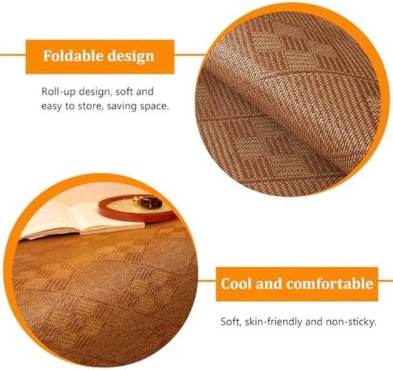 Opvouwbare Slaapmat - Koelmat Rotan - Zomerse Ontspanning - Dubbelzijdig Comfort - 135 x 195 cm - Natuurlijk — afbeelding 2