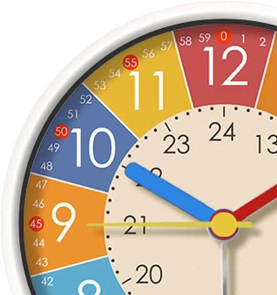 Stille Wekker voor Kinderen zonder Tikgeluid - Leer Klok met Duidelijke Wijzerplaat — afbeelding 3