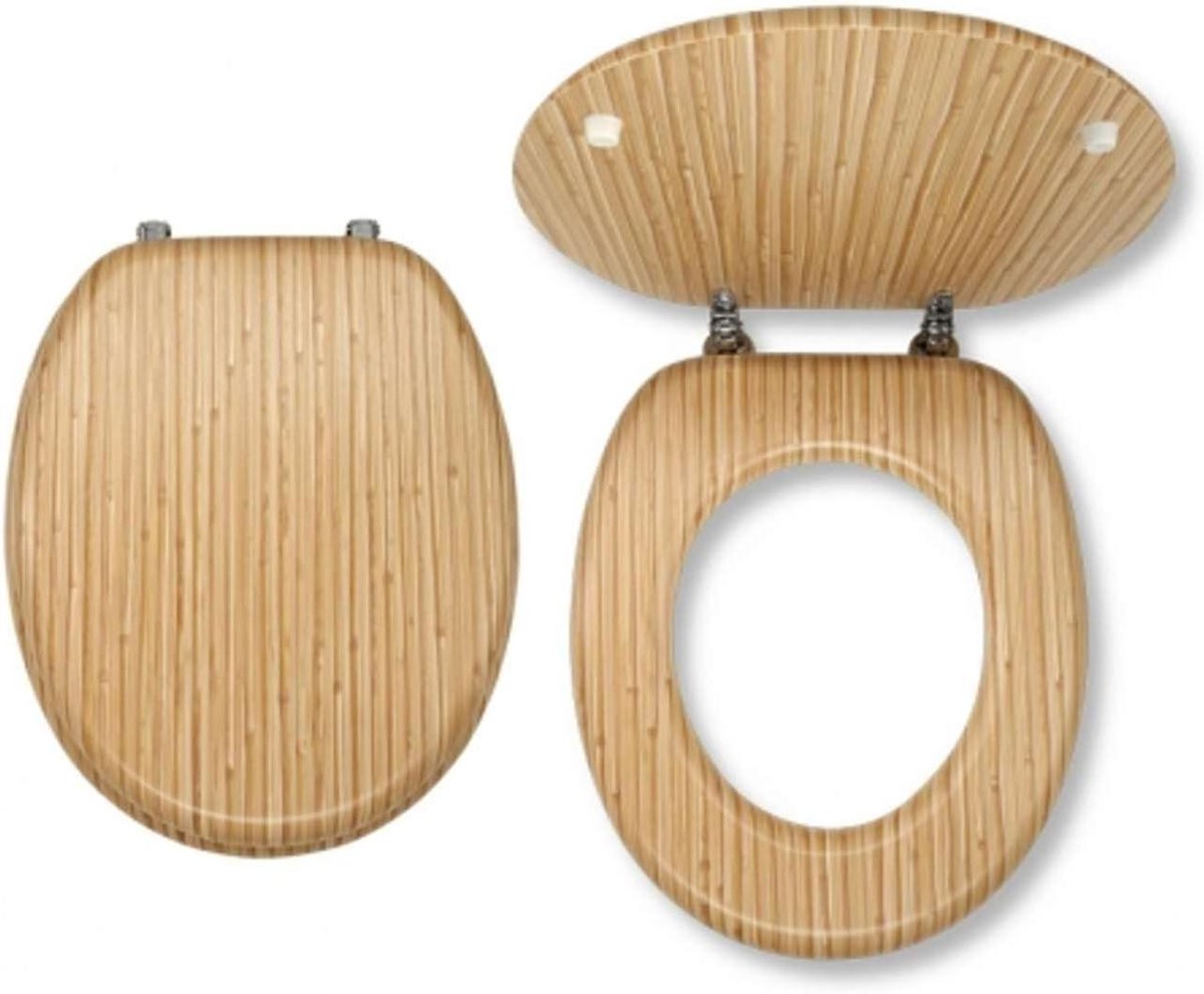 Toiletzitting Bamboe - Houten Toiletbril - Badkamer Upgrade - Echt Hout - Standaard Maat - Natuurlijk