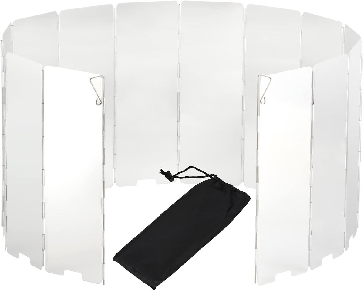 carmdering - Faltbare Windschutz - Opvouwbare Windscreen - Camping Kookset Accessoire - Verstelbare Platen Configuratie - Verbeterde Brandstofefficiëntie - Aluminiumlegering - Corrosiebestendig En Duurzaam - 10Delen Set