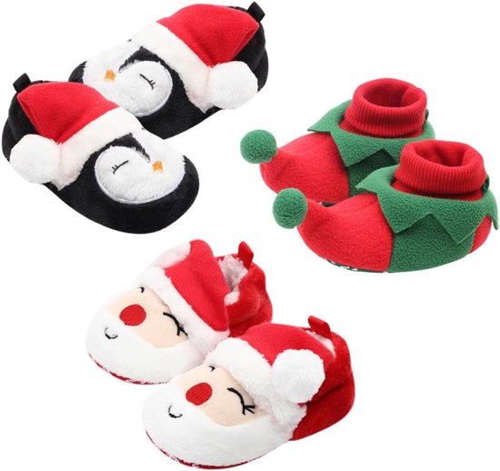 Babyschoentjes - Babysokjes Moccasins - Eerste Stapjes - Zachte Coral Fleece - 11 x 6 cm - Zwart Rood — afbeelding 4
