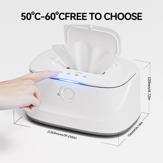 Babydoekjes Warmer - Doekjes Dispenser - Comfortabele Verzorging - Snelle Verwarming - 23 cm Lengte - Wit — afbeelding 4
