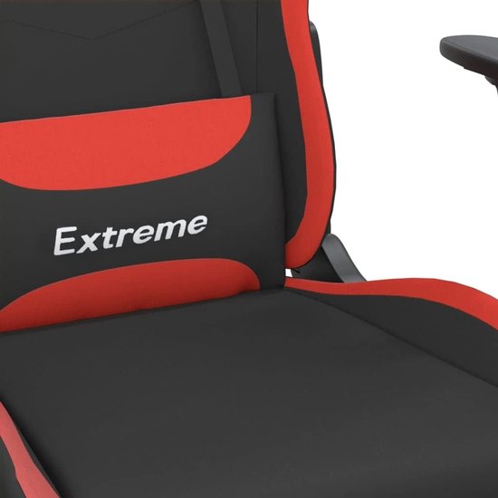 Gaming Stoel - Fauteuil Speelstoel - Comfortabel Gamen - Met Massagefunctie - 65 x 62.5 x 130 cm - Zwart Rood — afbeelding 2