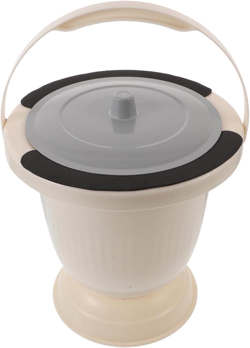 Nachtkastje toiletemmer - Urinoir ouderen Reis toilet - Comfort thuiszorg - Morsbestendige deksel - 29 x 27 x 27 cm