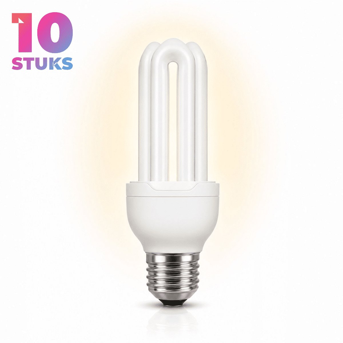 10x Stick Spaarlamp E27 - 22W - Daglicht (6400K) - 1100 lm - 10 jaar - Niet Dimbaar