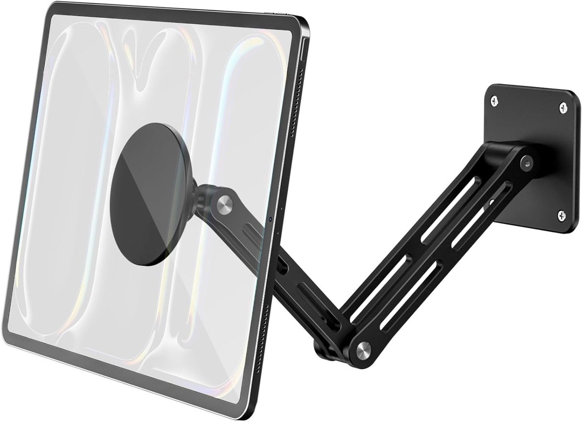 Vouwbare Wandmontage voor iPad met 360° Rotatie, Verstelbare Tablet Stand voor iPad Pro, Galaxy Tab en Smartphones van 4.7-13 Inch