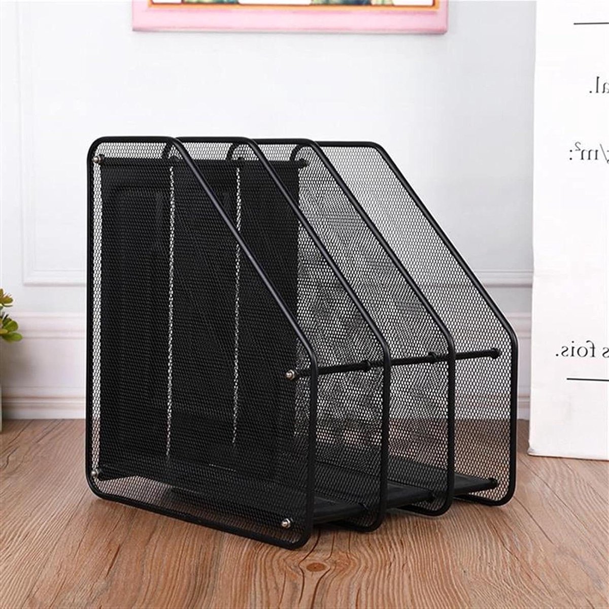 Documenten Organizer - Bureau Rek - Kantoor Organiseren - 3 Lagen - 31 cm - Zwart