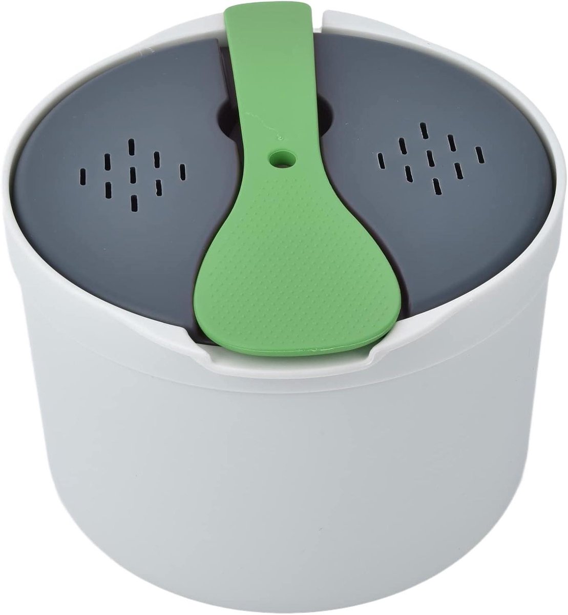 Rijstkoker Magnetron - Stoompan - Snel Rijst Koken - Met Zeef - 2 Liter - Groen