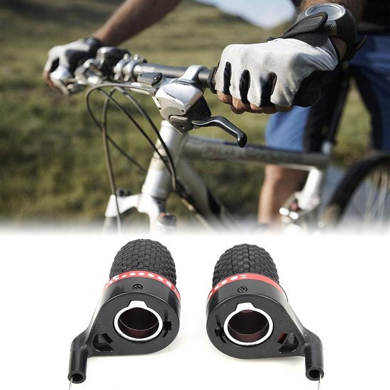 Fietsschakelaar met handgreep - Versnellingshendel fiets - Fietsen verbeteren - Antislip grip - 15 x 7 cm - Zwart rood — afbeelding 2