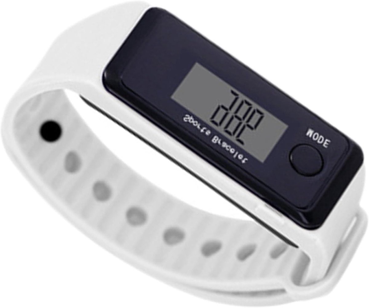 Stappenteller Horloge - Activiteitstracker - Fitness Doelen - Nauwkeurige Sensor - LED Scherm - Wit