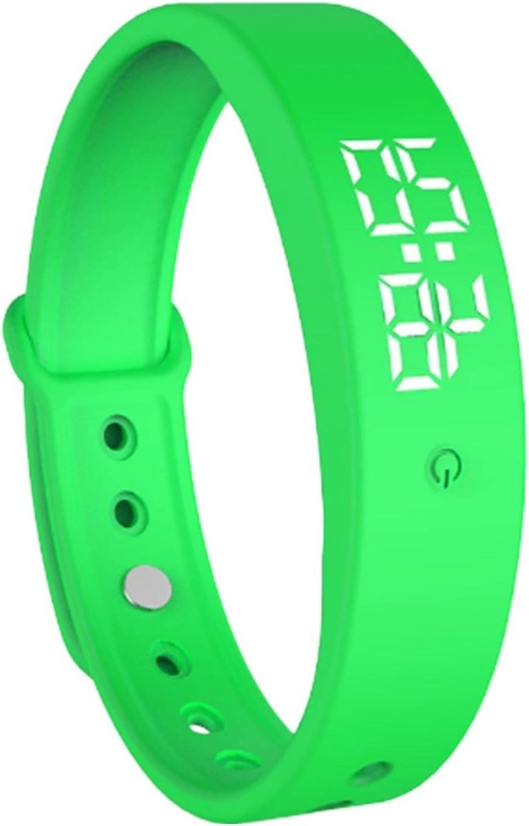 Horloge met trilalarm - Stille wekker - Medicijnherinnering - 3 dagelijkse timers - Reservearmband - Groen
