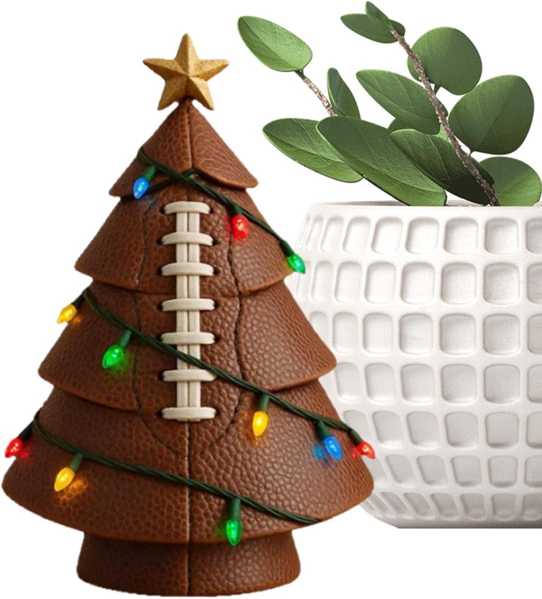 Voetbal Kerstdecoratie - Sport Tafeldecoratie - Feestelijke Versiering - Bestendige Uitstraling - 10x10x10 cm - Voetbalkleuren