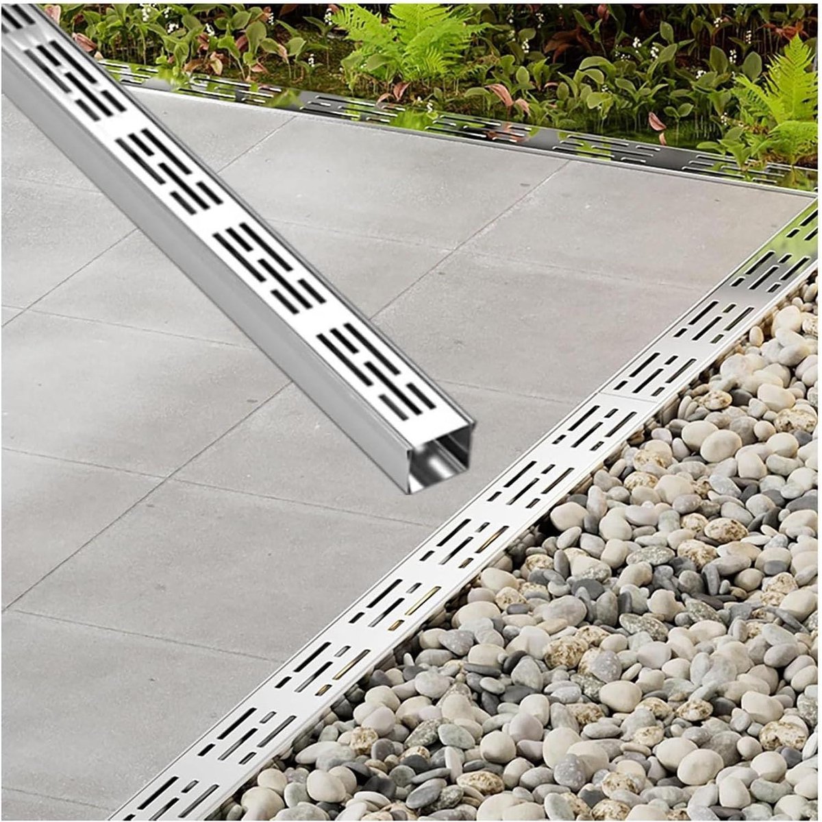 Drainagegoot RVS - Afvoerkanaal - Wateroverlast Voorkomen - Hoog Draagvermogen - 100 cm - Zilver