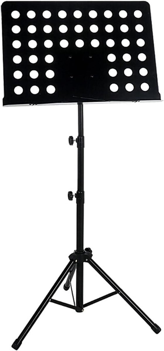 Muziekstandaard - Bladmuziek houder - Muziek oefenen - Volledig metalen - 80-140 cm - Zwart
