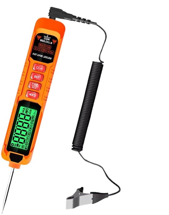 Autospanningstester - Accutester - Voertuigonderhoud - Digitaal LED-display - 18 cm - Zwart