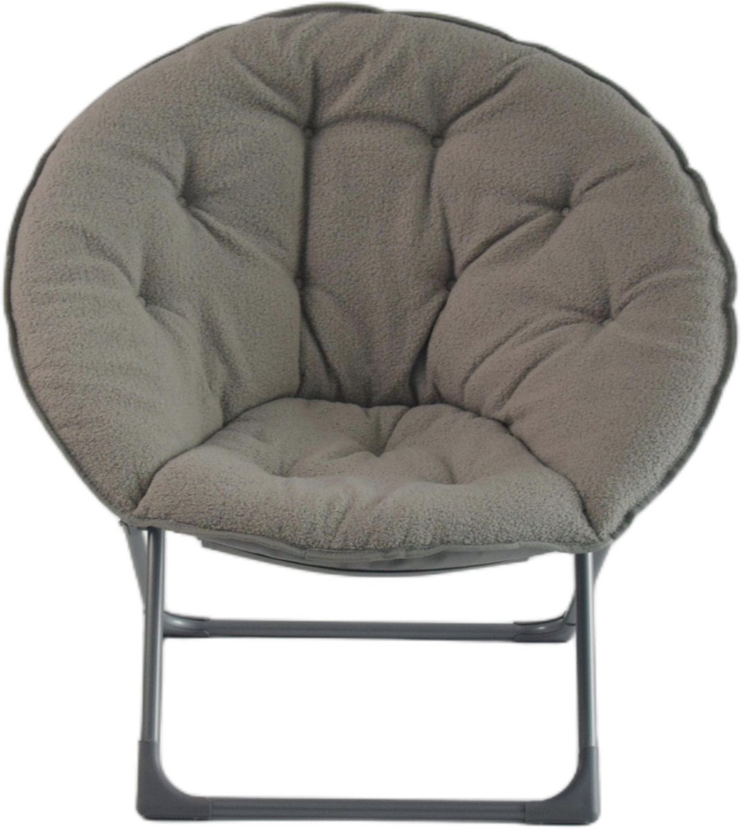 Merax Opvouwbare Schapenwollen Moon Chair in Grijs – Comfortabele Klapstoel voor Slaapkamer Woonkamer Studentenruimte Balkon en Tuin