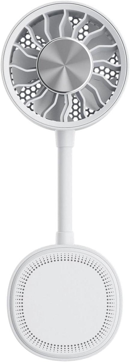 Handventilator - Draagbare ventilator Mini ventilator - Persoonlijke verkoeling - 360 graden verstelbaar - 209x37x209 mm - Wit