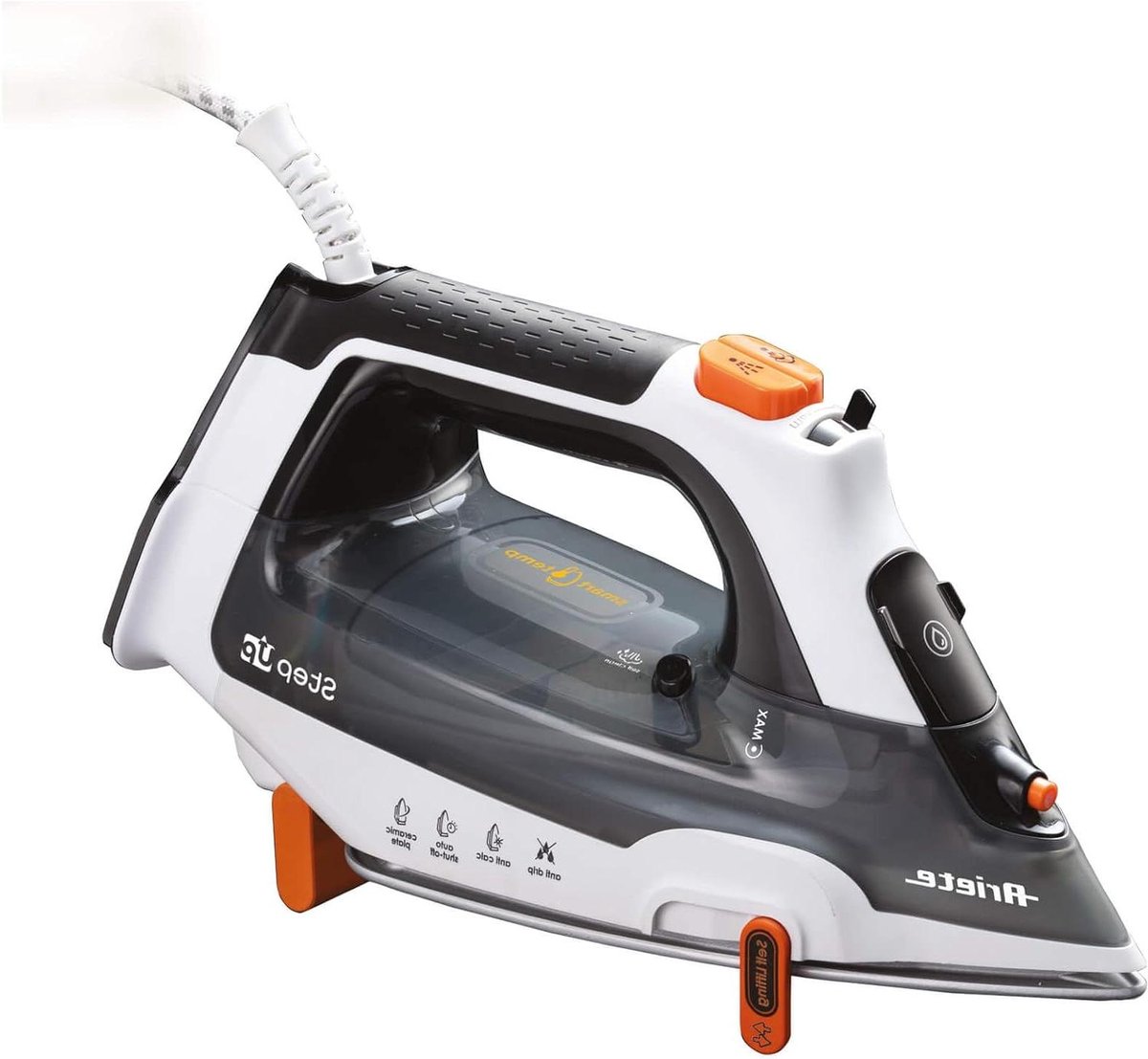 Stoomstrijkijzer - Strijkijzer met stoom - Kreukvrij maken - Automatisch liftsysteem - 2400 W - Wit en zwart