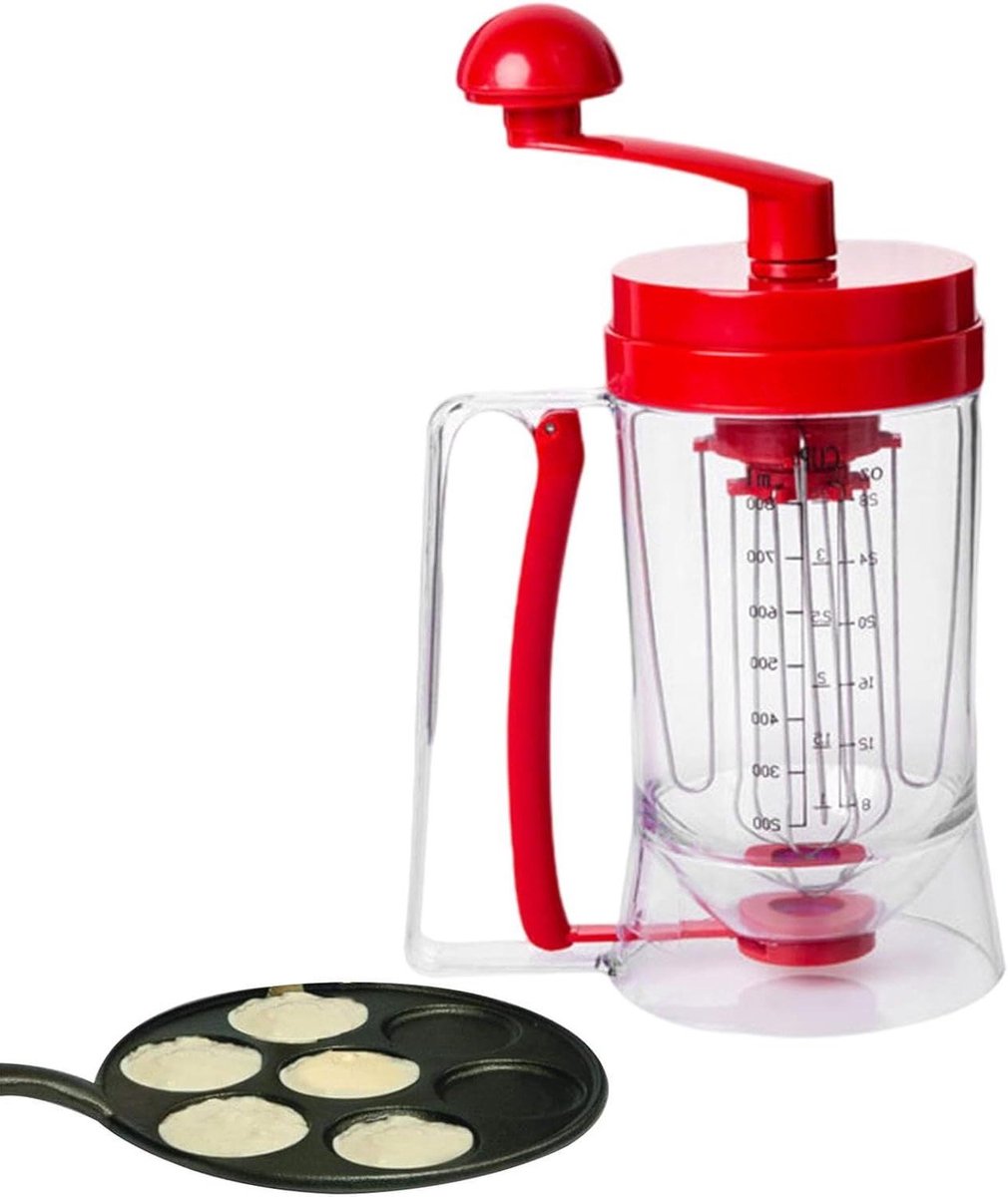 Beslag Dispenser - Pannenkoek Dispenser - Bakken Thuis - Ergonomisch Ontwerp - 900ml - Wit