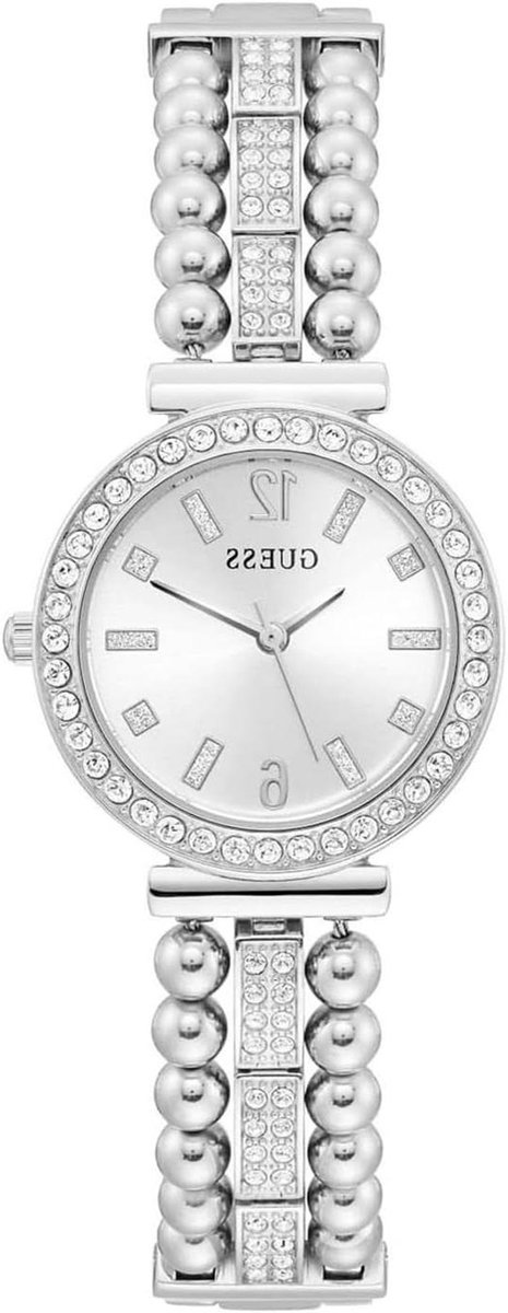 Zilveren Dameshorloge - Analoog Horloge - Dagelijks Gebruik - Gepolijste Zilverkleurige Behuizing - 30mm Behuizing - Zilver