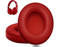 Professionele Vervangende Oorkussens voor Studio Hoofdtelefoons | Geschikt voor Beats Studio 2 & 3 | Luxe PU Leer en Verbeterd Schuim (Rood)