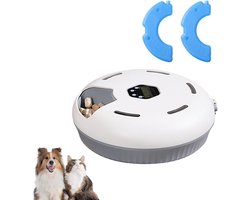 Geavanceerde Automatische Kattenvoer Dispenser met 6 Maaltijden per Dag, Gemakkelijk Schoon te Maken, Geschikt voor Nat en Droog Voer