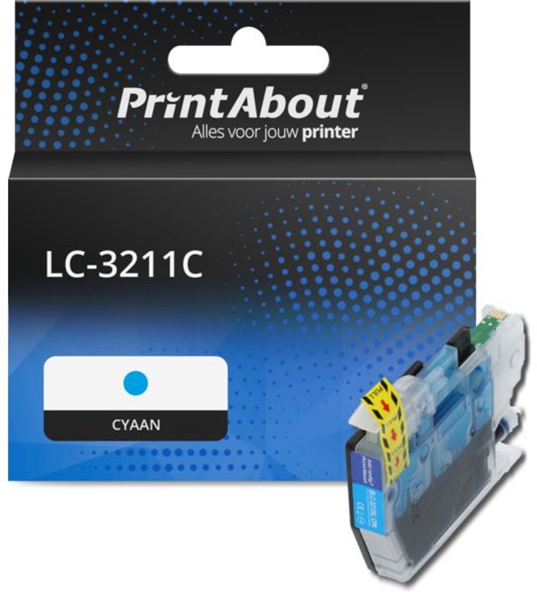 PrintAbout huismerk Inktcartridge BLC-3211CPA Cyaan Hoge capaciteit geschikt voor Brother