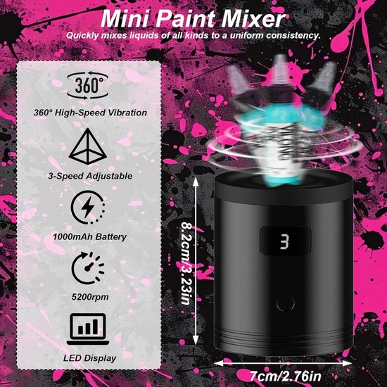Mini Vortex Mixer - Kleurmenger - Vloeistoffen Mengen - 3 Snelheden - 5200 RPM - Zwart van MINI — afbeelding 2