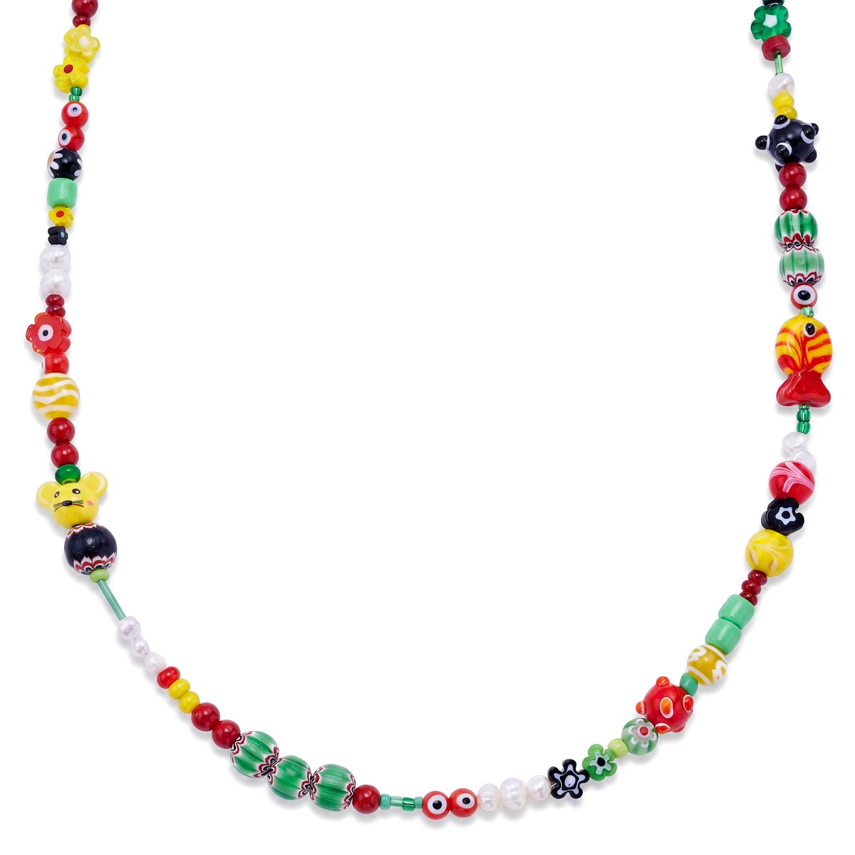 Pearlmania | Fiesta Bazaar ketting met veelkleurige glazen kralen