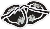 Twee zwarte grip pads met witte rand. 'Gorilla Wear' logo en gorilla-afbeelding.