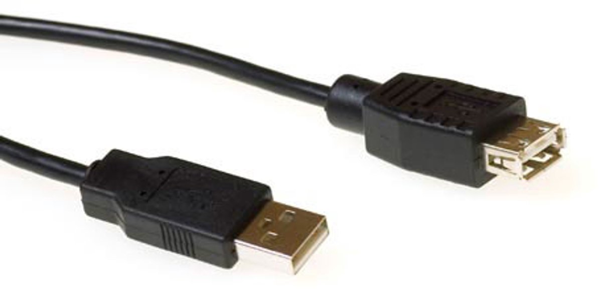 ACT SB2250 USB-A Male 2.0/USB-A Female | Zwart | 5 meter