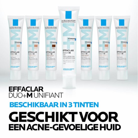 La Roche-Posay Effaclar DUO +M Unifiant Dark Day Cream - Crème Lissante - pour Peaux Grasses, Impures à Tendance Acné - Teinte Foncée - 40 ml