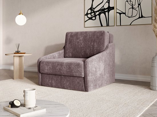 Fauteuil Met Slaapfunctie Slaapbank Ban Fly 80 Fauteuil Slaapbank - Armstoel - Kinderbed - Compact en Comfortabel - 1-zits - Vibe 69 (Pruim) van AJE Meubles B.V. — afbeelding 4