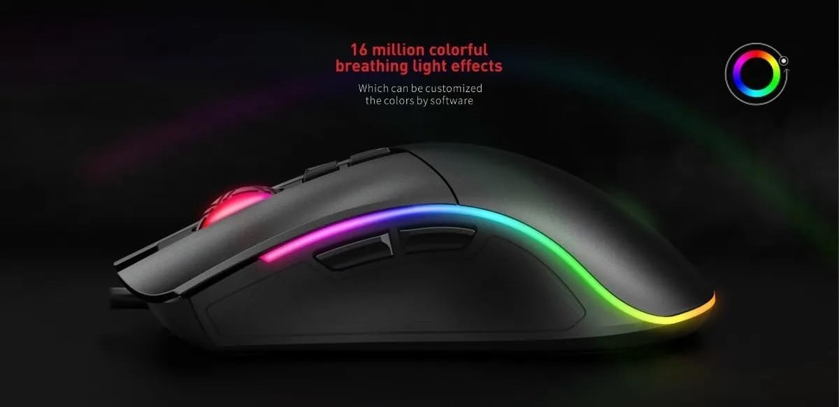 Havit Bedrade Gaming Muis - 7200DPI RGB Ergonomisch thumbnail 3