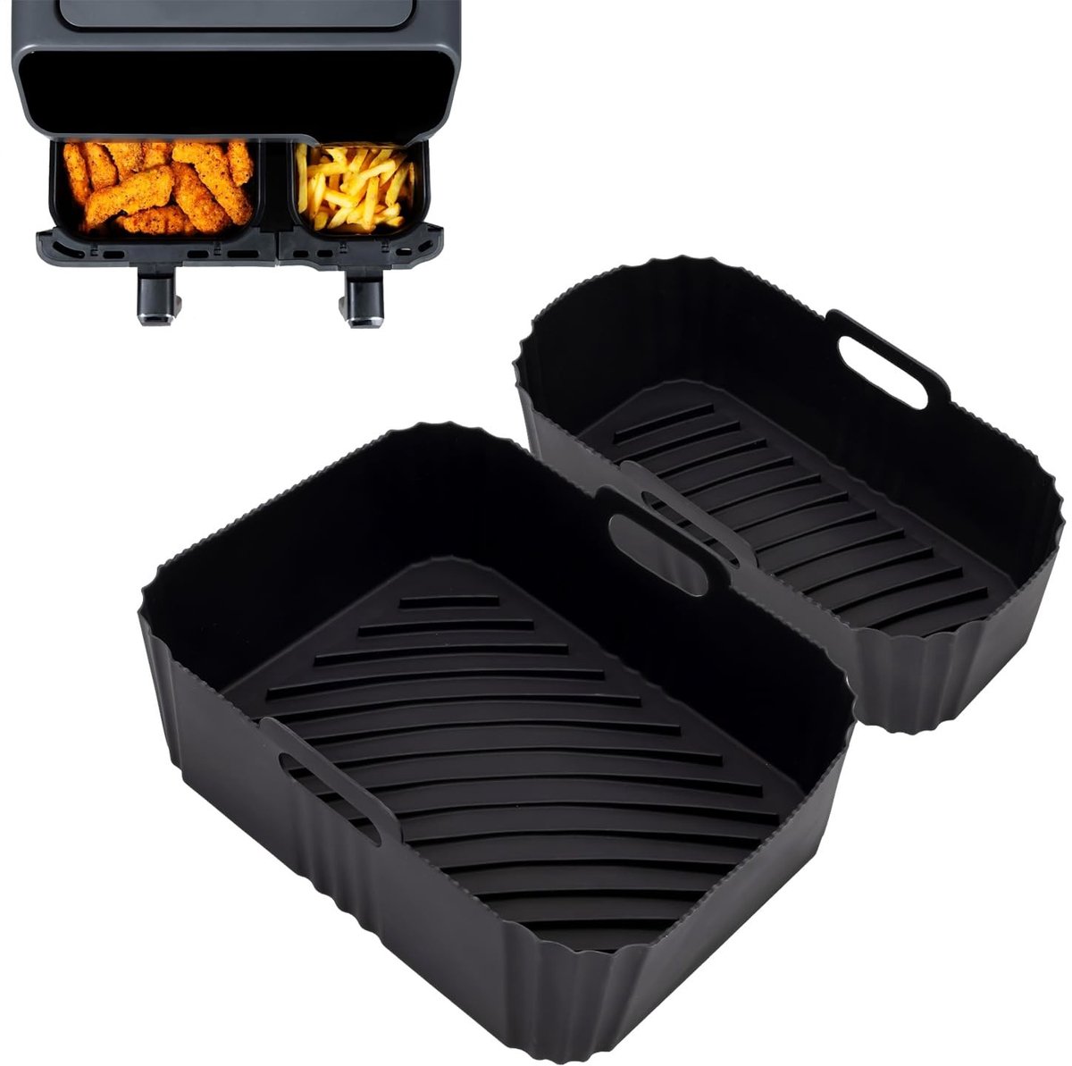 MTTProducts - Silicone Air Fryer Mould - Herbruikbaar - 2 Stuks - Geschikt voor Philips en Tefal Airfryers - Veilig en veelzijdig
