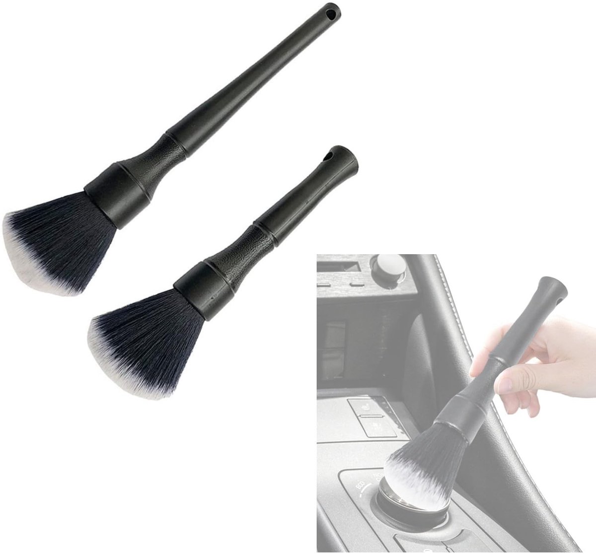 MTTProducts - Auto Detailing Brush - Autopoetsborstel Set - Duurzaam - Zacht - Auto Reinigingsgereedschap - Voor Vents en Dash - 2 Stuks